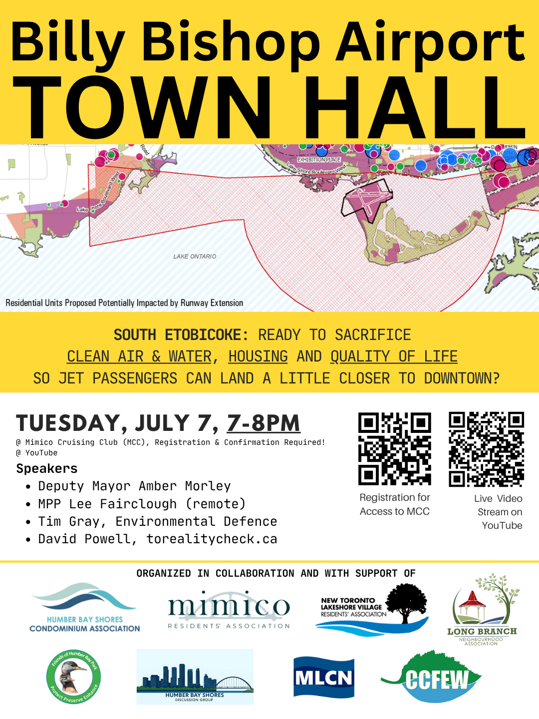 Billy Bishop Airport Townhall for South Etobicoke, Tuesday July 7, 7pm